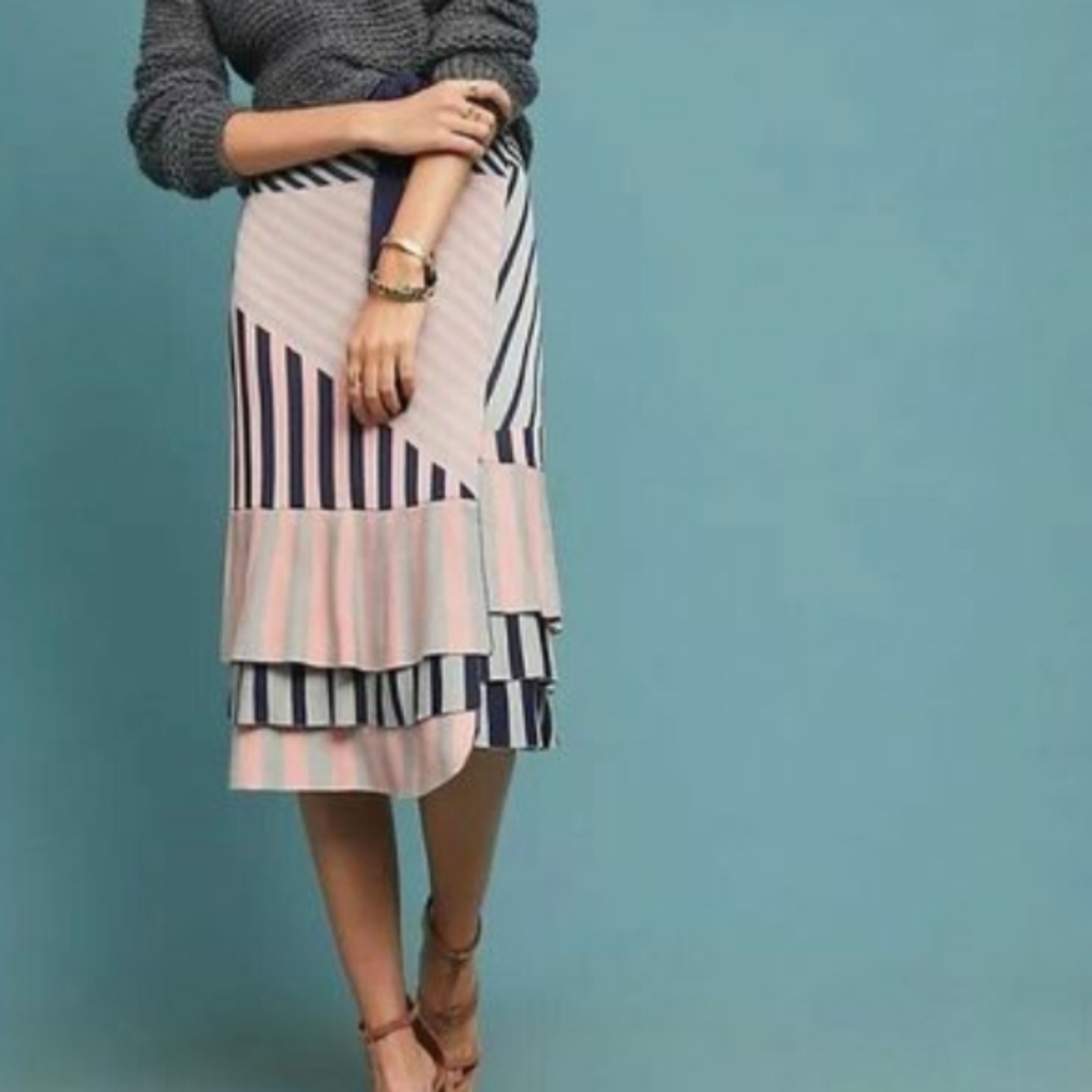 {XS} Tabula Rasa Seddrat Faliro Stripe Wrap Skirt